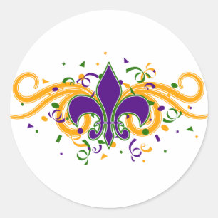 Karneval-Lilien-Aufkleber Runder Aufkleber