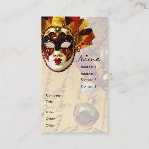 Karneval-Maske, Schauspieler u. Theater Visitenkarte