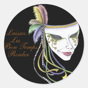 Karneval-Masken-Aufkleber Runder Aufkleber