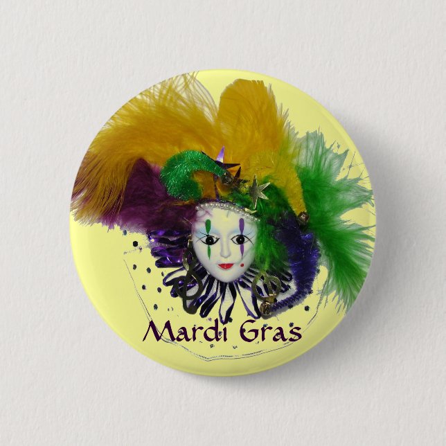 Karneval-Masken-Knopf Button (Vorderseite)