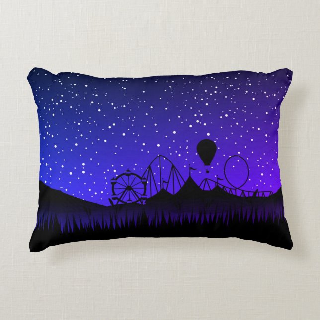 Karneval Nacht Sommermesse schwarz blau Dekokissen (Vorderseite)
