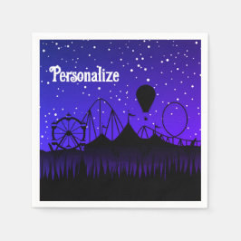Karneval Nacht Sommermesse schwarz blau Serviette
