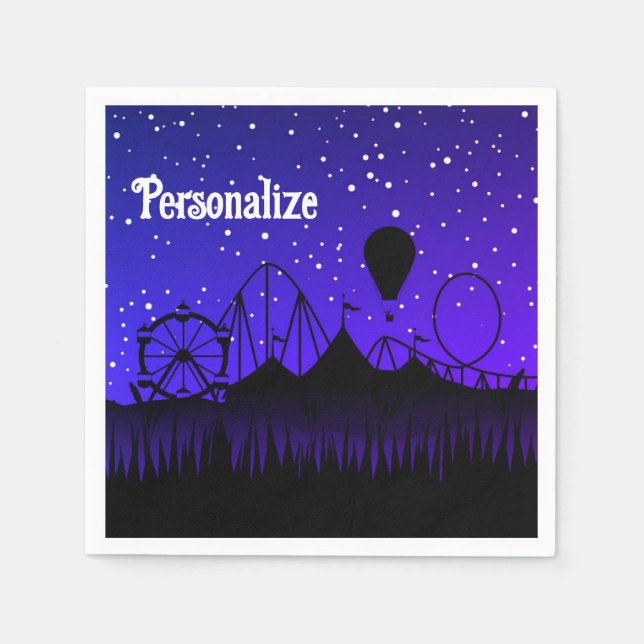 Karneval Nacht Sommermesse schwarz blau Serviette (Vorderseite)