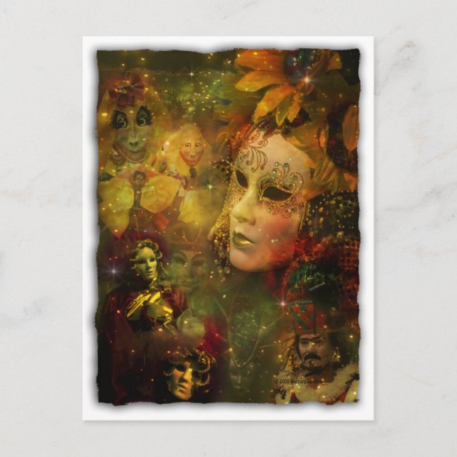 Karneval - New Orleans Mardi Gras Splendor Postkarte (Vorderseite)