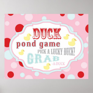 Karneval oder Circus Duck Pond Game Sign Poster