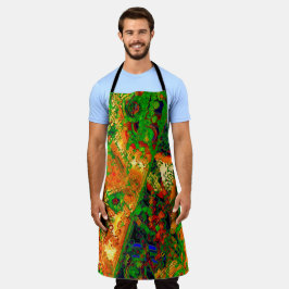 Karneval oder Party mit Maske, grün und orange Schürze