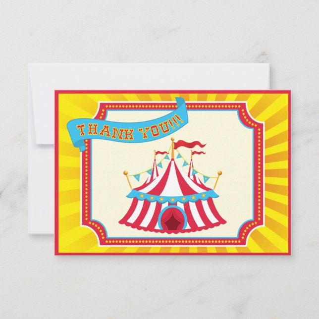 Karneval oder Zirkus danken Ihnen Karten (Vorderseite)