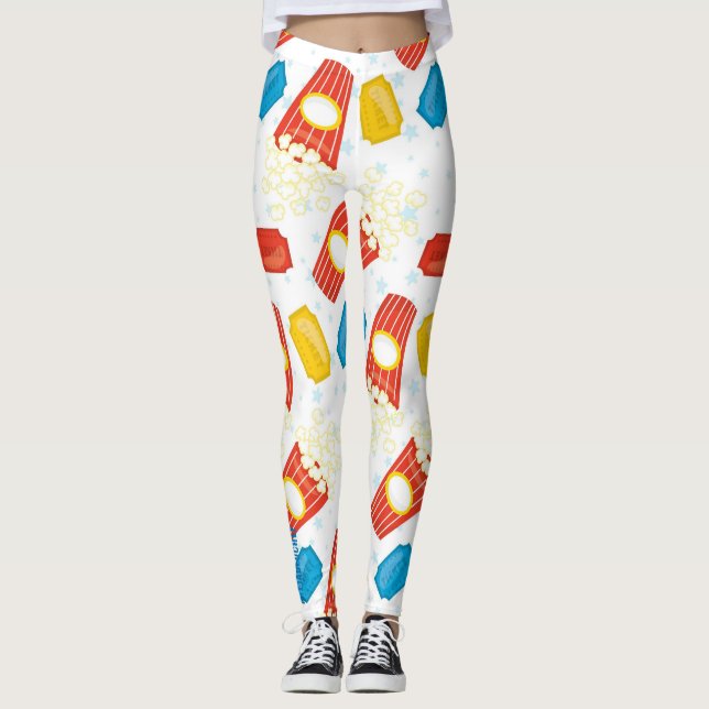 Karneval Spaß: Popcorn & Ticket Print Leggings (Vorderseite)