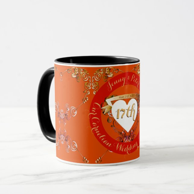 Karneval-Tasse zum 17. Hochzeitstag Tasse (Vorderseite Links)