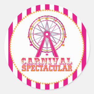 Karneval und Circus Party Runder Aufkleber