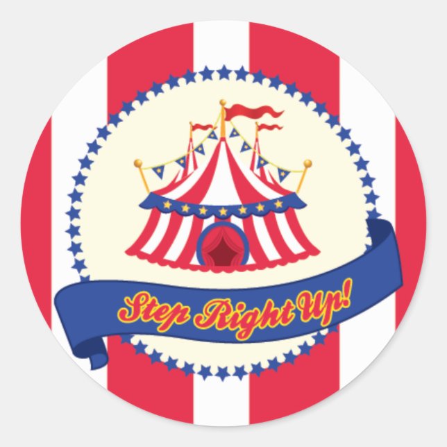 Karneval und Circus Party Runder Aufkleber (Vorderseite)