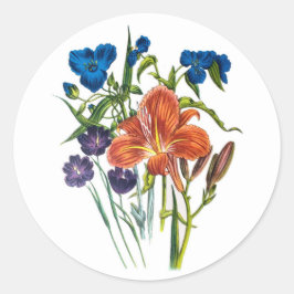 Karneval von Blume Runder Aufkleber