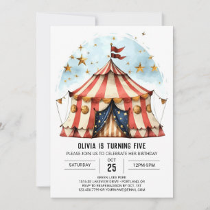 Karneval Watercolor Zauberkreis Geburtstag Einladung