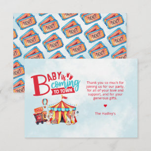 Karneval Zirkus Baby Shower Dankeskarten Dankeskarte