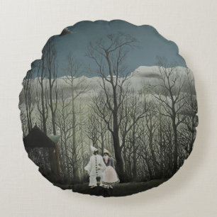 Karnevalabend, Henri Rousseau Ölgemälde 1886 Rundes Kissen