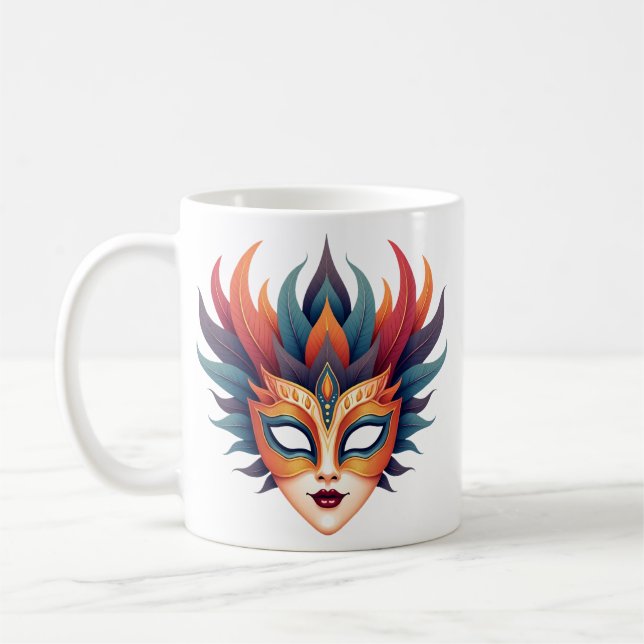 Karnevalmasken-Kunst-Kaffeetasse Kaffeetasse (Links)