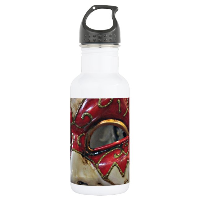 Karnevalmaskendesign Trinkflasche (Vorderseite)