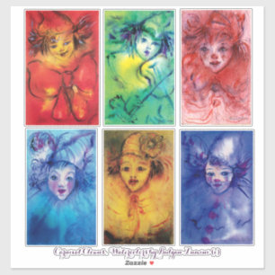 KARNEVALS-CLOWNS-SAMMLUNG venezianische Maskerade Aufkleber