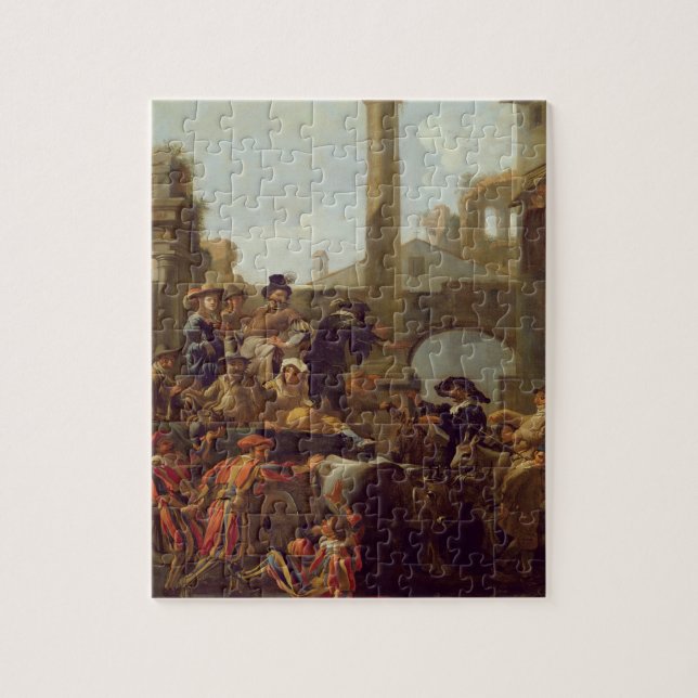 Karnevals-Zeit in Rom, 1653 (Öl auf Leinwand) (Vertikal)