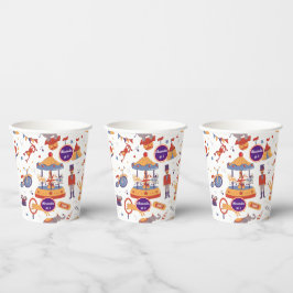 Karnevalskinder' Birthday Circus Pattern Clown Pappbecher