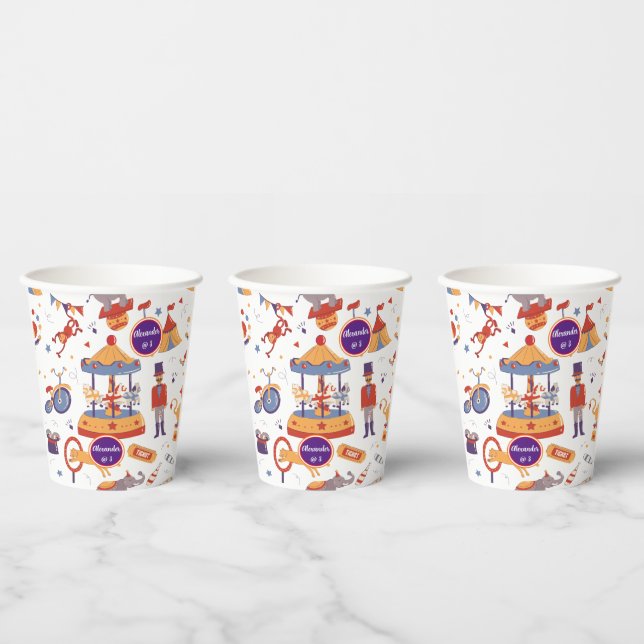 Karnevalskinder' Birthday Circus Pattern Clown Pappbecher (Multi)