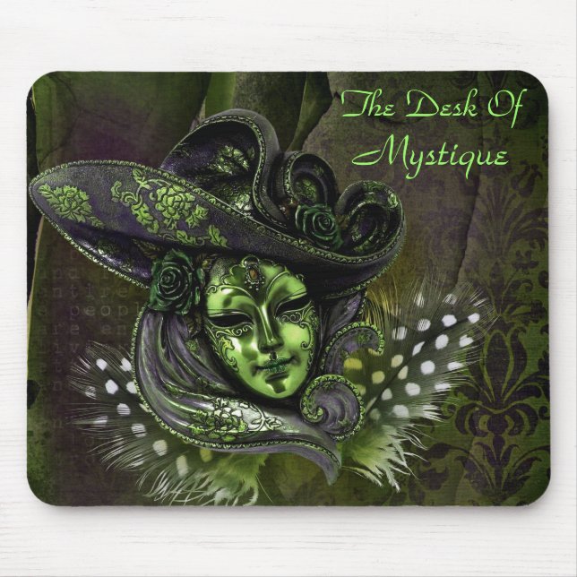 Karnevalsmaske - Mousepad Peridot Damask (Vorne)
