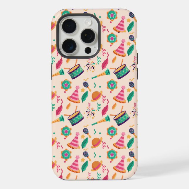 Karnevalsmuster iPhone 15 Pro Max Hülle (Rückseite)