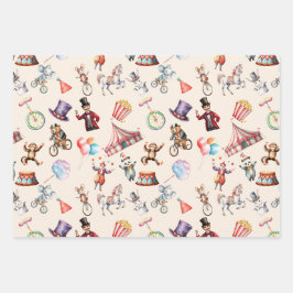 Karnevalspulpapier mit flachem Set von 3 Geschenkpapier Set