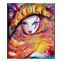 KARNIVALMASK IM GELBEN MIT ROTE ROSE