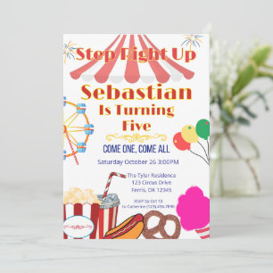 Karnivalparty-Einladung mit Zeltdach & Snacks Einladung