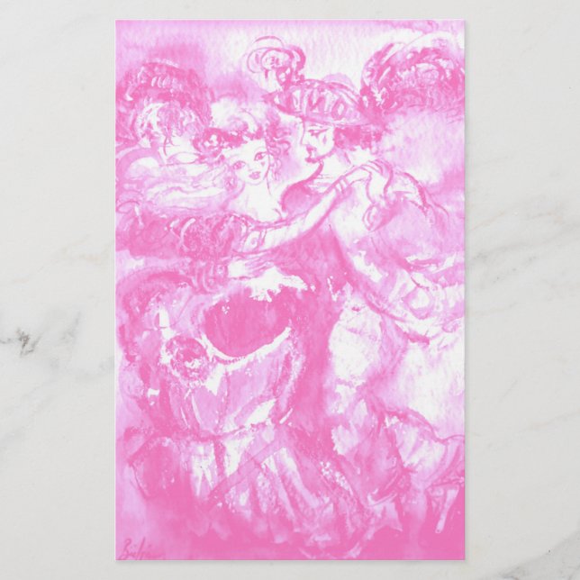 KARNIVEAU, hellrosa weiß Briefpapier (Vorderseite)