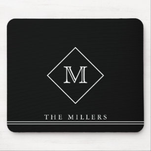 Karo-Anfangsmonogramm, Personalisiert schwarz Mousepad