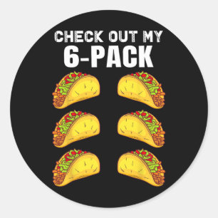 Karo aus meinem Sixpack Funny Taco Boxing Cinco De Runder Aufkleber