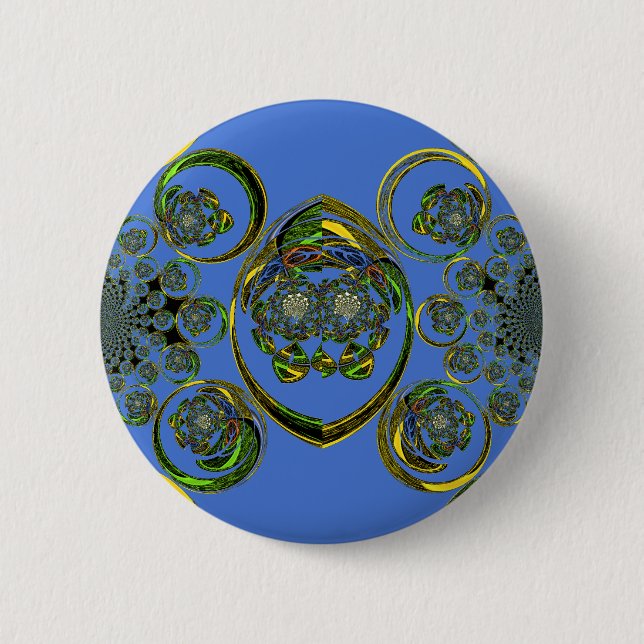 Karo aus meinen blauen Kurven Button (Vorderseite)