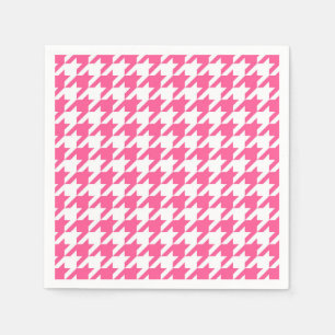 Karo aus rosa und weißem Hahnentrittmuster Serviette