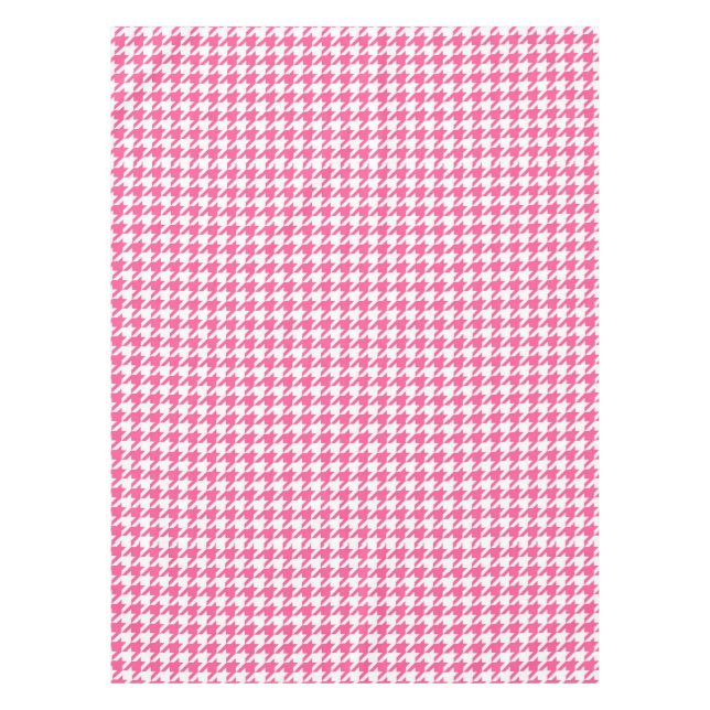 Karo aus rosa und weißem Hahnentrittmuster Tischdecke (Vorderseite)