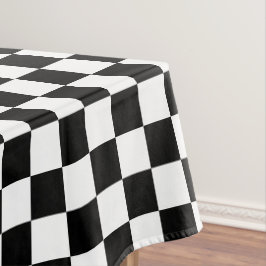 Karo aus schwarz-weiß karierter Baumwolle Tischdecke