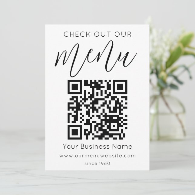 Karo aus unserem Menü Qr Code Schwarz-weiß Chic Mo (Stehend Vorderseite)