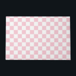 Karo Baby Pink und White Checkerboard Muster Fußmatte<br><div class="desc">Prüfmuster - Hellrosa und weiße Schachbrett.</div>