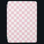 Karo Baby Pink und White Checkerboard Muster iPad Air Hülle<br><div class="desc">Prüfmuster - Hellrosa und weiße Schachbrett.</div>