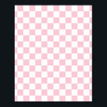 Karo Baby Pink und White Checkerboard Muster Poster<br><div class="desc">Prüfmuster - Hellrosa und weiße Schachbretter.</div>