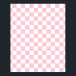 Karo Baby Pink und White Checkerboard Muster Poster<br><div class="desc">Prüfmuster - Hellrosa und weiße Schachbretter.</div>