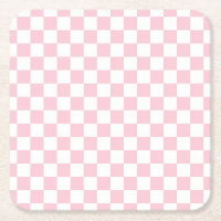 Karo Baby Pink und White Checkerboard Muster