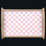 Karo Baby Pink und White Checkerboard Muster Serviertablett<br><div class="desc">Prüfmuster - Hellrosa und weiße Schachbrett.</div>