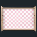 Karo Baby Pink und White Checkerboard Muster Serviertablett<br><div class="desc">Prüfmuster - Hellrosa und weiße Schachbrett.</div>