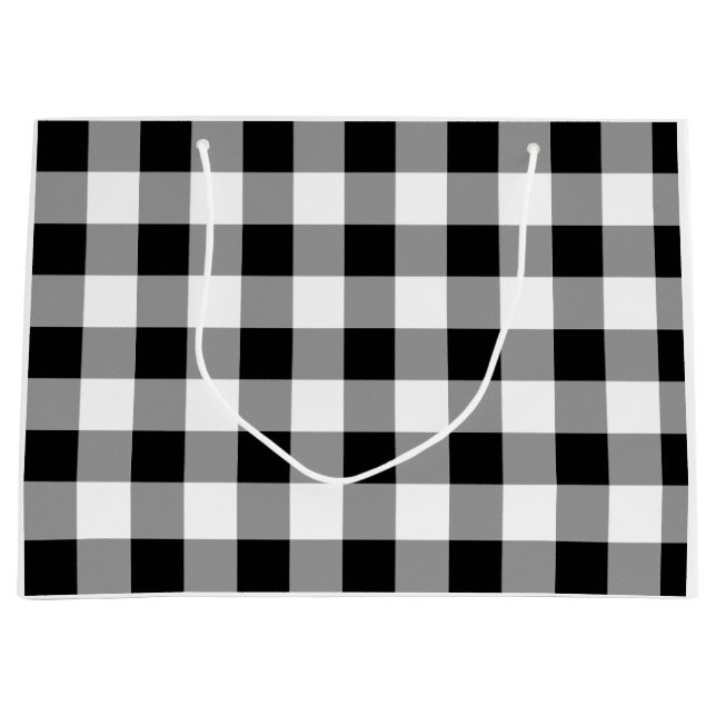 Karo Black and White Buffalo Große Geschenktüte (Vorderseite)