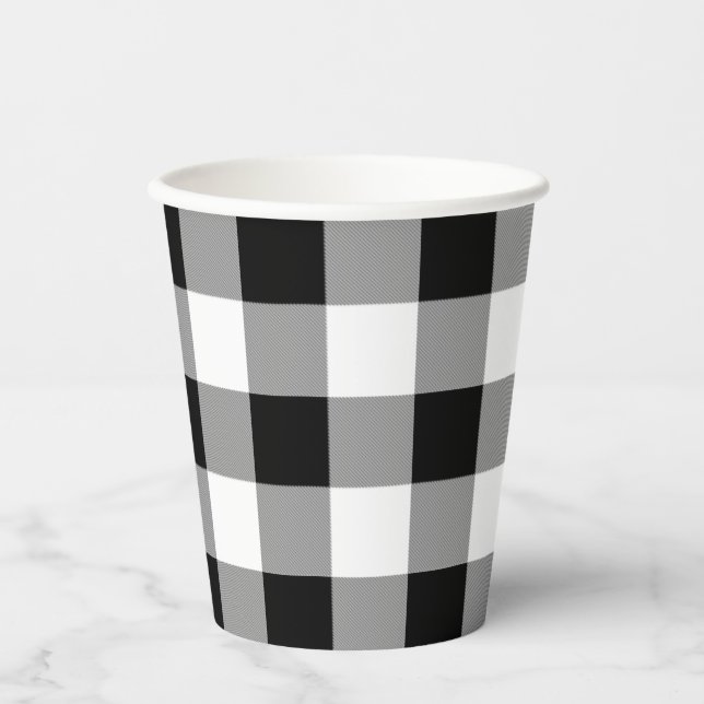 Karo Black and White Buffalo Pappbecher (Vorderseite)