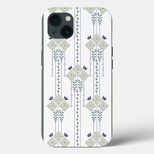 Karo-Blume Case-Mate iPhone Hülle (Rückseite)