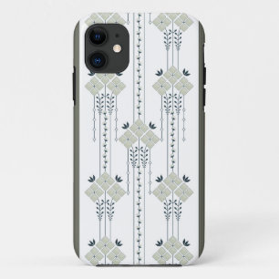Karo-Blumen- und Lockenmuster Case-Mate iPhone Hülle