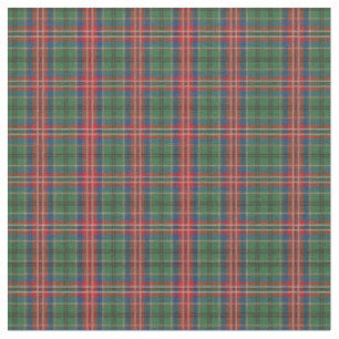 Karo Clan MacCulloch Tartan Grün Rot Blau Karomust Stoff